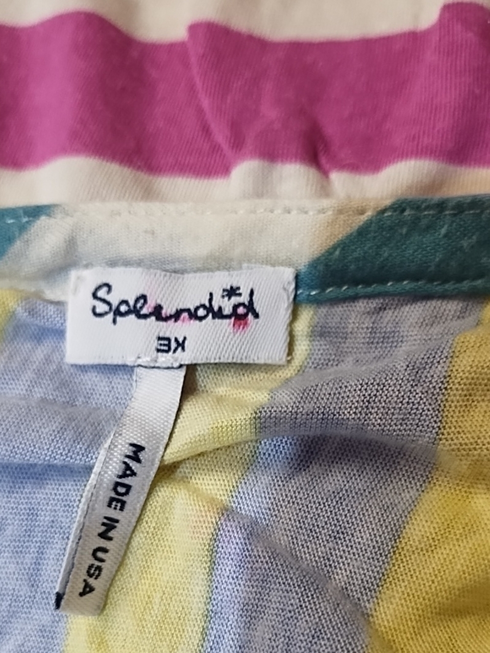 Splendid Multicolor Striped Button-Front Top - Picture 2 of 5